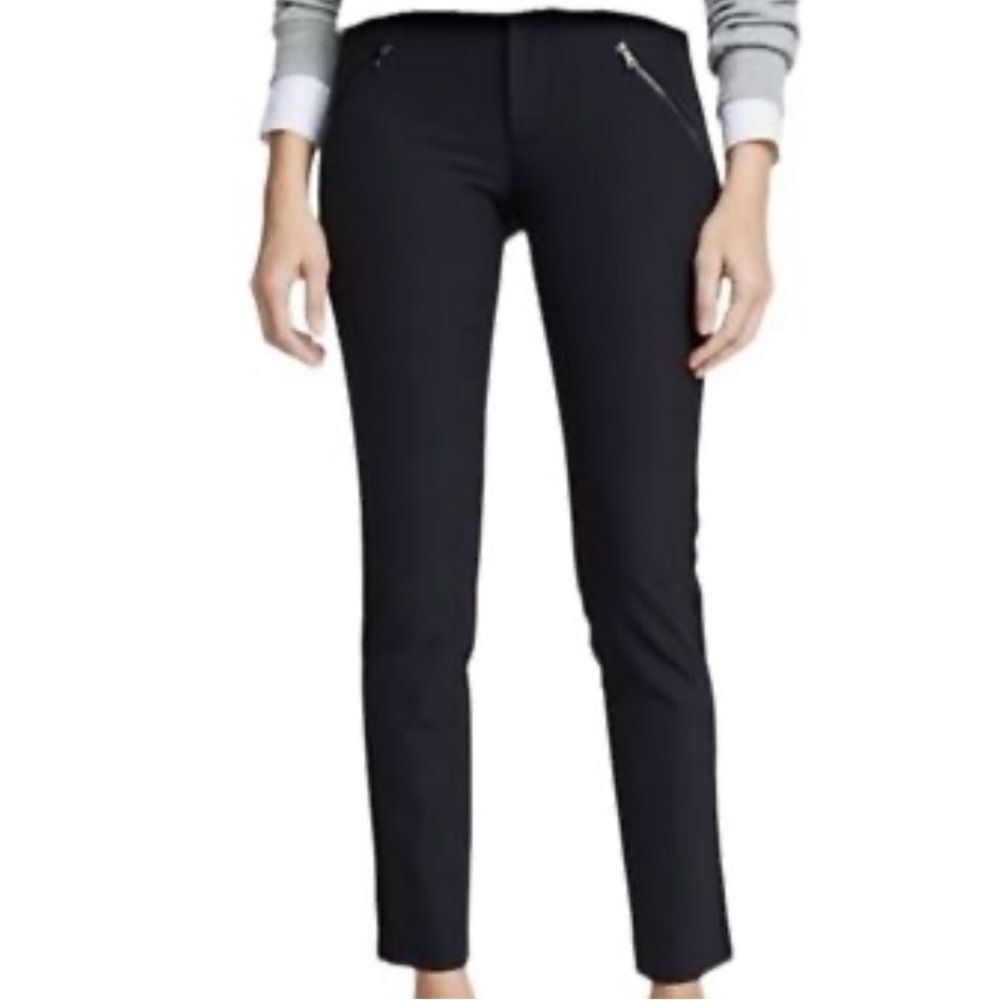 Rebecca Taylor Ava Techy Black Straight Leg Pants size 6 Business Classic